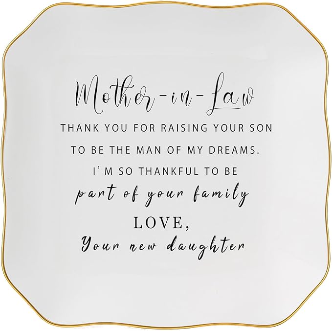 Jelershy Mother in Law Gifts Jewelry Dish Trinket Dish - Gifts for Mother in Law Christmas Birthday Valentine's Mother's Day, Wedding Gift for Future Mother in Law from Bride
