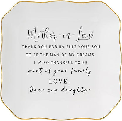 Jelershy Mother in Law Gifts Jewelry Dish Trinket Dish - Gifts for Mother in Law Christmas Birthday Valentine's Mother's Day, Wedding Gift for Future Mother in Law from Bride