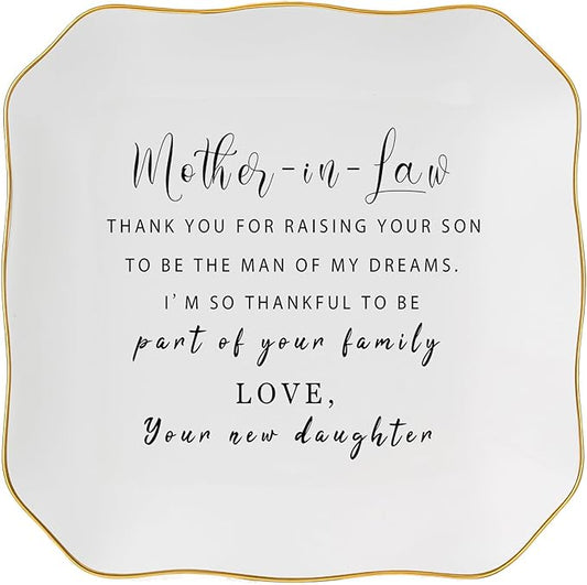 Jelershy Mother in Law Gifts Jewelry Dish Trinket Dish - Gifts for Mother in Law Christmas Birthday Valentine's Mother's Day, Wedding Gift for Future Mother in Law from Bride