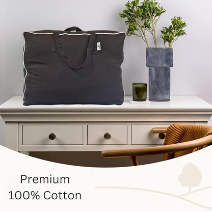 Forever Cotton Blanket and Comforter Storage Bag with Handles for Comforters, Blankets, Linens and Garments | Underbed/Wardrobe Breathable Closet Organizer Bag (X-Large (24"x15"x12"), Black)