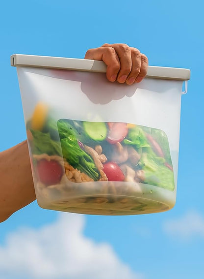 Reusable Silicone Food Storage Bags 4-Pack with 1 Sandwich, 1 Lunch, 1 Half-Gallon and 1 Gallon, Multi-Use & Sous Vide Stand-Up Container for Soup and Leftovers, Microwave, Dishwasher and Freezer Safe