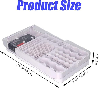 Battery Organizer Storage Case with Tester,Clear Lid Battery Storage Organizer,Holds 93 Batteries Battery Storage Box Battery Carrying Case（Batteries are Not Included）