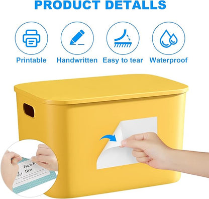 MaxGear 4x6 inch Removable Labels 100 Pcs, Water/Oil/Tear Resistants No Residue for Home Packing Box and Storage Bins, Matte White Paper Sheets, Permanent Strong Adhesive, Dries Quickly