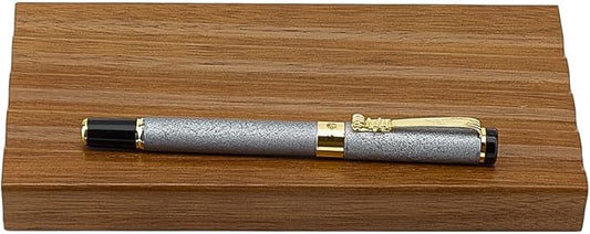 MAYJOYDIY Wooden Desk Pen Pencil Tray 4 Fountain Pen Holder Minimalist Valet Tray Pencil Case Organizer Suitable for School, Home, Office Desktop Office Art Accessories (Coconut Brown)