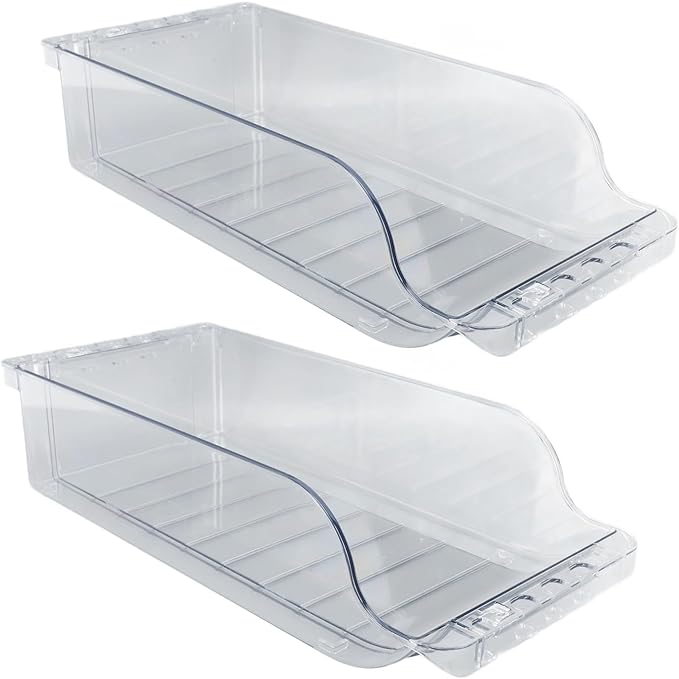 2 Pack Can Drink Dispenser Organizer for Refrigerator, Clear Soda Can Dispenser Drink Holder Expand Organizer for Fridge Pantry Kitchen