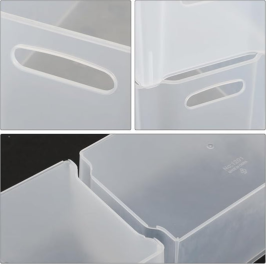 4-Pack Plastic Organizer Bins, Large Open Pantry Storage Organizing Bin, F