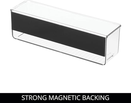 iDesign Magnetic Medium Clear Plastic Organizer Bins for Laundry Room Storage - 2-Pack
