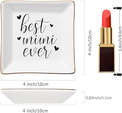 Piudee Mimi Gifts for Grandma - Best Mimi Ever Ring Trinket Dish Gift for Mimi Birthday Christmas Valentine's for Mimi from Grandkids Grandchildren