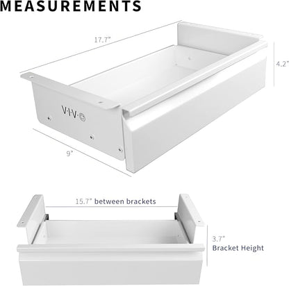 VIVO 16 inch Under Desk Slide Out Drawer without Shell, Home Office Storage Organizer, White, DESK-AC03A-W