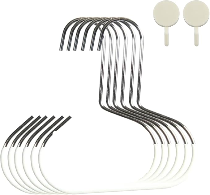 Durable Steel Hangers: Maximize Closet Space with Versatile Storage, Hat Organizer, Stainless Hat Hanger, Multifunctional Steel Hangers for Hats, Scarves, Belts, Ties, Bra, Anti-Slip (12, White)