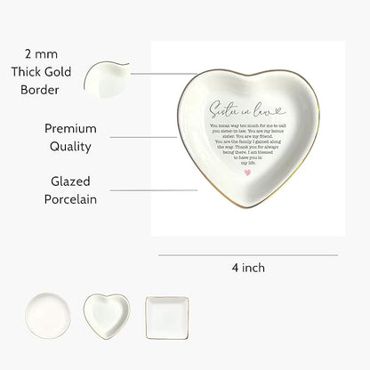 Bridesmaids & Maid of Honor Gifts - Future Sister & Sister Groom Dish and Jewelry for Wedding Day