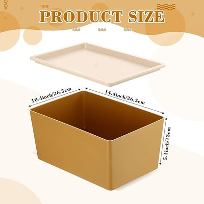 Menkxi 4 Pcs Storage Bins with Lids Plastic Stackable Containers for Organizing Shelves Christmas Ornament Box Baskets(Mixed Color,Large)