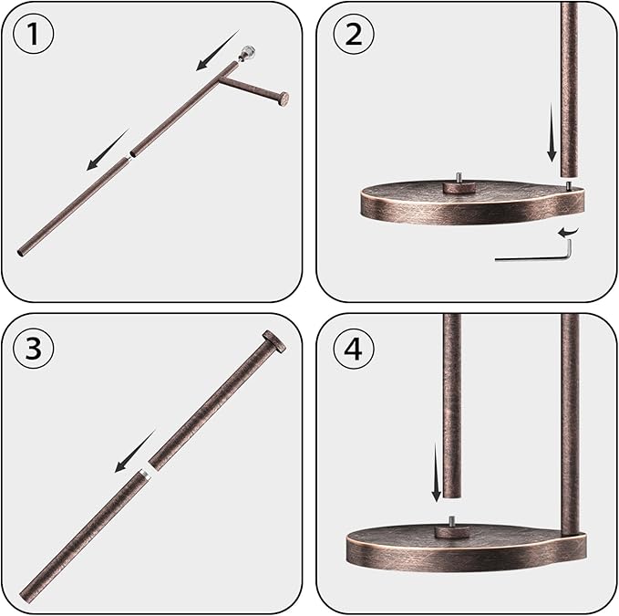 Toilet Paper Holder for Bathroom, Heavy Weighted Metal Free Standing Toilet Paper Storage with Crystal Ball, Toilet Paper Stand for Bathroom Accessories, Oil Rubbed Bronze [Holds MEGA Rolls]