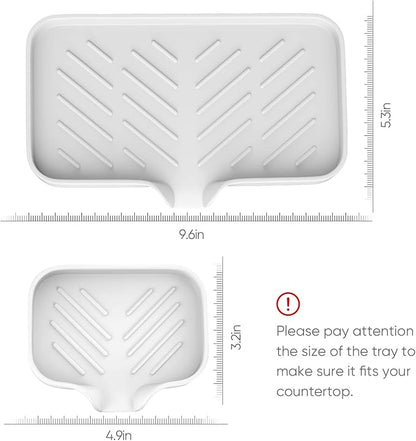 Kitchen Soap Tray,Kitchen Sink Tray Sponge Tray Kitchen Sponge Holder Self Draining Premium Silicone Soap Holder for Bathroom Kitchen Counter Sink Caddy Organizer for Dish Soap Bottle,Soap Dispenser