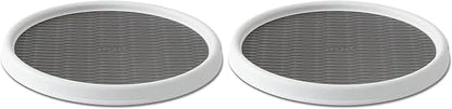 Copco Basics Non-Skid Pantry Cabinet Lazy Susan Turntable, 12-Inch, White/Gray (Pack of 2)