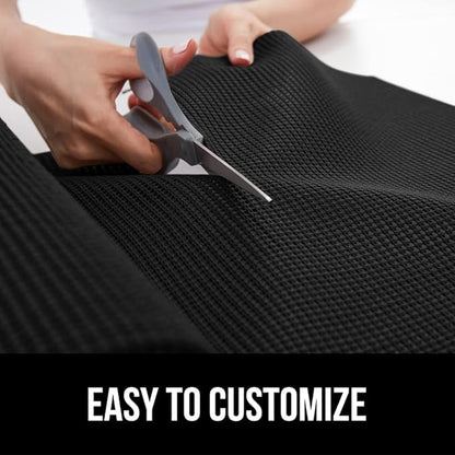 GORILLA GRIP powerGRIP Drawer Shelf and Cabinet Liner, Thick Strong Hold, Non-Adhesive Liners Protect Kitchen Cabinets and Cupboard, Bathroom Drawers, Easy Install, Breathable Mat, 20" x30', Black