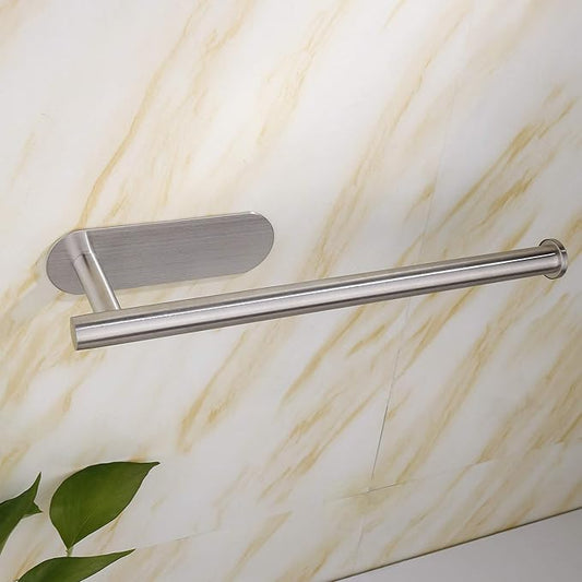 Paper Towel Holders,Paper Towels Rolls,Paper Bulk- Self-Adhesive Under Cabinet Wall Mount Countertop,Both Available in Adhesive and Screws,for Kitchen, Pantry, Sink, Bathroom，Stainless Steel-Silver