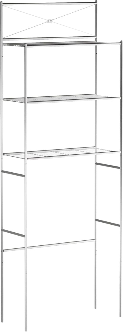 Zenna Home Over the Toilet Storage Shelf Space Saver, Behind Toilet Bathroom Organizer and Storage, Metal Bathroom Organizer with 3 Shelves, Satin Nickel