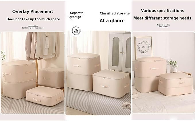 HEVOY Ultra Space Saving Self Compression Organizer, Self Compression Storage Bags, Foldable Closet Organizers Storage Tote, Moving Bag Containers with Handle for Comforters, Blankets (Pink, Large)