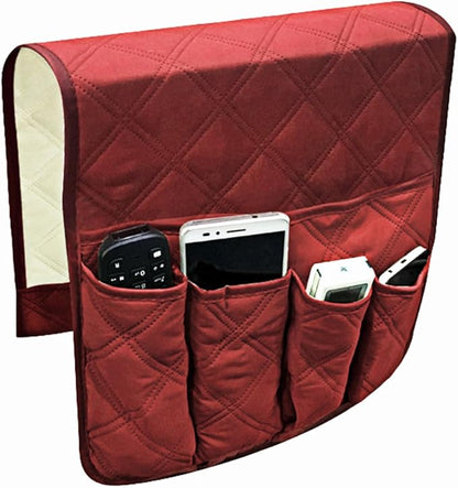 IPENNY Couch Sofa Armrest Organiser Chair TV Remote Holder Bed Storage Pocket Bag for Cellphone Tablet Notepad Book Magazines DVD Eyewears Drinker Snacks Holder Pouch