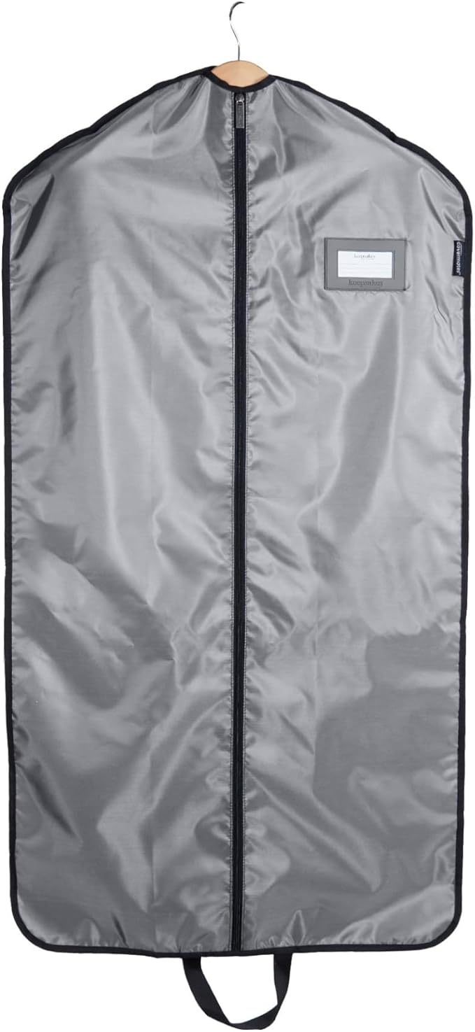 Covermates Keepsakes Garment Bag Set - Premium Polyester - Full Length Zipper - ID Window - Carrying Handles - Closet Storage, Grey