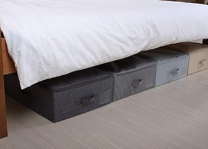 iwill CREATE PRO Under Bed Storage Bin, 100cm Large Foldable Container with Lid | 39.4"x16.9"x7" Dust-Proof Washable Organizer for Shoes, Clothing, Bedding | Durable Plastic Board, Dark Gray