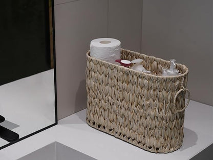 Toilet Paper Basket,Boho Decorative Toilet Paper Storage,Large Wicker Basket for Bathroom Storage,Free Standing