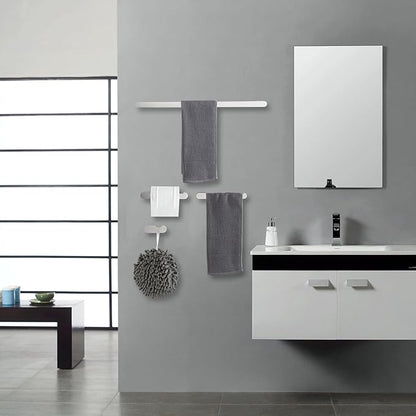 Bathroom Hardware Set, 4-Piece Towel Rack Towel Holder Toilet Paper Holder Towel Hooks Wall Mounted Towel Bar Stainless Steel Towel Racks, Brushed Nickel Bathroom Accessories Towel Bar Set, 16 inch