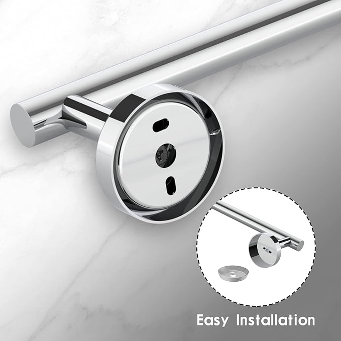 Newfun 10Pcs Polished Chrome Bathroom Hardware Set - Includes 24&18inch Towel Bar, Robe Hook, Toilet Paper Holder, 2 Pack 5 Piece Bathroom Accessories Set Stainless Steel Wall Mounted