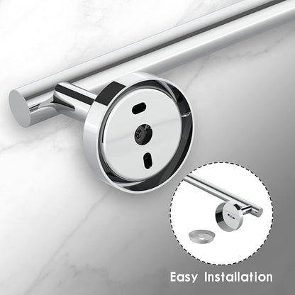 Newfun 10Pcs Polished Chrome Bathroom Hardware Set - Includes 24&18inch Towel Bar, Robe Hook, Toilet Paper Holder, 2 Pack 5 Piece Bathroom Accessories Set Stainless Steel Wall Mounted