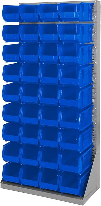 Akro-Mils 30240 AkroBins Plastic Storage Bins, Space-Saving Stackable Bins for Garage, Pantry, Craft Organization, 15-Inch x 8-Inch x 7-Inch, Blue, 12-Pack
