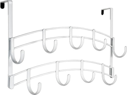 LYNK Professional® Home™ Over Door Hooks Rack - 9 Hook Over Door Hanger - Over Door Towel Rack - Hanging Towels or Clothes - Bathroom, Bedroom or Laundry Room - Lifetime Ltd. Warranty - White