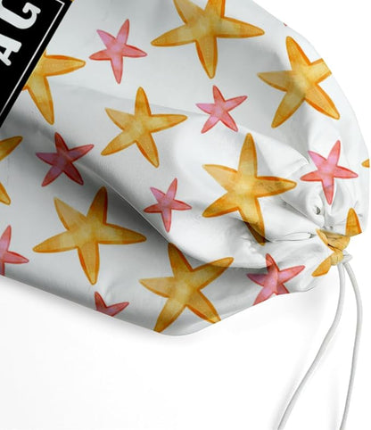 Ocean Starfish Beach Plastic Bag Holder, Grocery Bag Holder, for Home Kitchen Travelling Camping Beach Decor,use use 1 Pack，Marine life Starfish Pattern