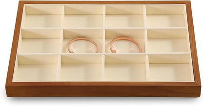 Yinbeini Jewelry Drawer Organizer, Wood Stackable Jewelry Trays,White Bracelet Storage,Premium Jewelry Tray For Watch,Bangle