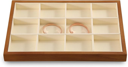 Yinbeini Jewelry Drawer Organizer, Wood Stackable Jewelry Trays,White Bracelet Storage,Premium Jewelry Tray For Watch,Bangle