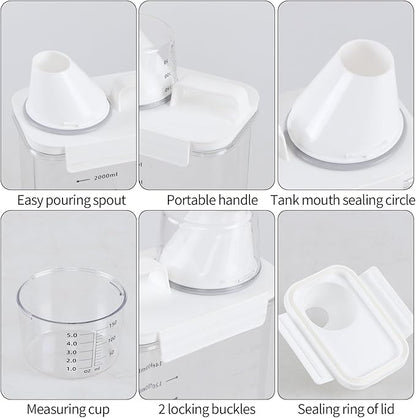 78 OZ Clear Laundry Detergent Dispenser with Measuring Cup, 3 Pack Plastic Laundry Powder Containers