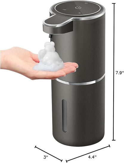 Gotofine Automatic Foaming Soap Dispenser,4-Level Adjustable Foam, Wall Mount, USB Rechargeable,12.8oz/ 380ml,Touchless Hand & Dish Soap Dispenser for Bathroom, Kitchen,Hotel, Restaurant