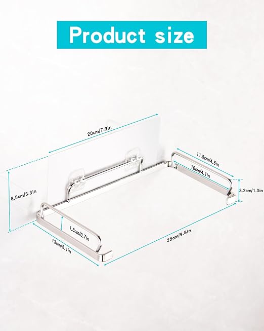 YQh Garbage Bag Holder Stainless Steel for Kitchen Cabinet Doors and Walls, Under Sink Plastic Bag Hooks, Kitchen Trash Can, Grocery Bag Holder, Front Opening Design, Easy to Pick and Place