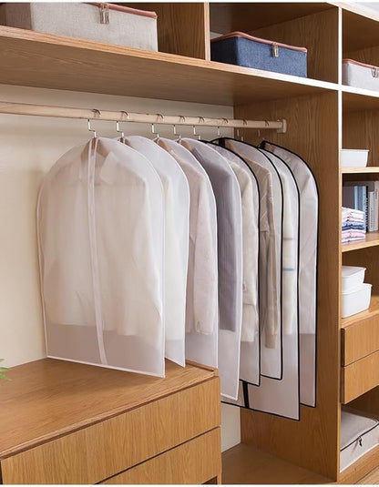 Garment Bags for Hanging Clothes (Set of 12) Travel Garment Bag with Zip Clothes Garmet Bag Shirt Suit Travel Bags for Men Closet Cover for Open Closet Storage (White 24'' x 48'')