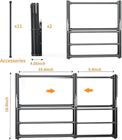 3 Tier Clothes Drying Rack, Foldable Drying Rack Clothing,Indoor & Outdoor Laundry Rack for Drying Clothes,Space-Saving Design, Metal Collapsible Dryer Racks for Laundry,Pure Black