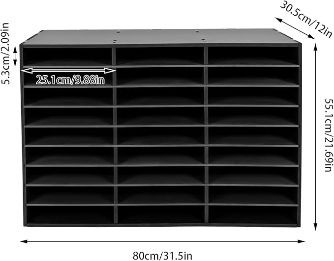 Gdrasuya10 27 Compartments Literature Organizer Adjustable File Sorter Organizer Desktop Document Storage Shelves Classroom Mailbox Office Paper Storage Holder Literature Sorter Cabinet