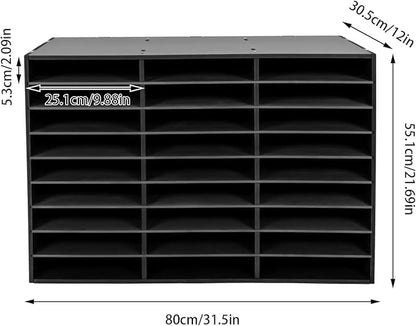 Gdrasuya10 27 Compartments Literature Organizer Adjustable File Sorter Organizer Desktop Document Storage Shelves Classroom Mailbox Office Paper Storage Holder Literature Sorter Cabinet