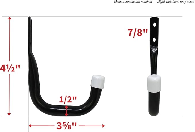 8088E Heavy Duty Steel Garage Storage/Assorted Utility Hooks, 6 Pack, black