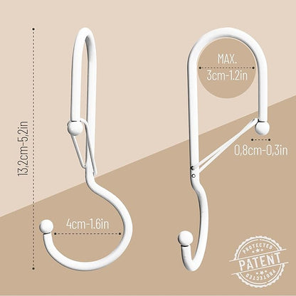 Blau Marité 6 Purse Hanger for Closet. Tote Hanger. S-Shaped Hooks S Hooks Twist Design. Anti Drop S-Shaped Hook for Hanging Handbags with Safety Buckle to Prevent Falls. Heavy Duty. (White, Twisted)