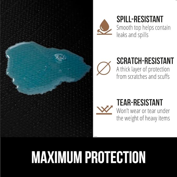 GORILLA GRIP DripGuard Shelf Liner, Non Adhesive Drawer and Kitchen Cabinet Protector, Slip Resistant BPA Free Smooth Surface Plastic Liners for Cabinets, Bathrooms, Closets, 12x120 Inch, Black