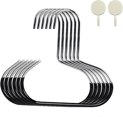 Durable Steel Hangers: Maximize Closet Space with Versatile Storage, Hat Organizer, Stainless Hat Hanger, Multifunctional Steel Hangers for Hats, Scarves, Belts, Ties, Bra, Anti-Slip (6, Black)