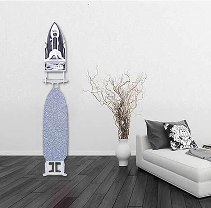 Wall Mount Ironing Board Hanger Iron Holder Space-Saving Household Bathroom Kitchen Closet Organizer Wall Rack Shelf