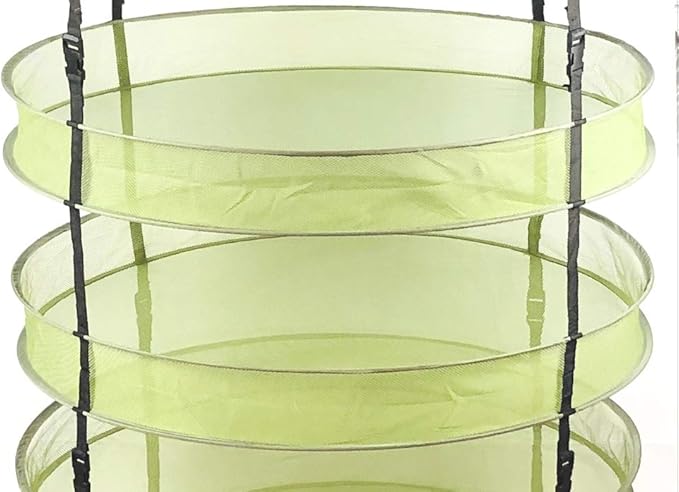 HORTIPOTS Herb Drying Rack Collapsible 2.5 ft Hanging Dry Net Rack for Hydroponic Herb Pot Vegetable Fruit Flower or Clothes Laundry