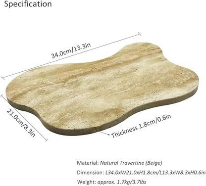 Natural Travertine Tray Luxury Travertine Vanity Organizer Cloud Shape for Bathroom Kitchen Counter, Decorative Tray for Dresser Home Décor