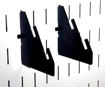 Wall Control Slotted Metal Pegboard Bracket Pair Accessory Pack Pegboard and Slotted Tool Board – Black